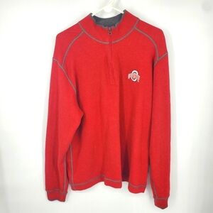 Cutter & Buck Sweater Men Large 1/4 Zip Pullover Shirt Sweatshirt Red